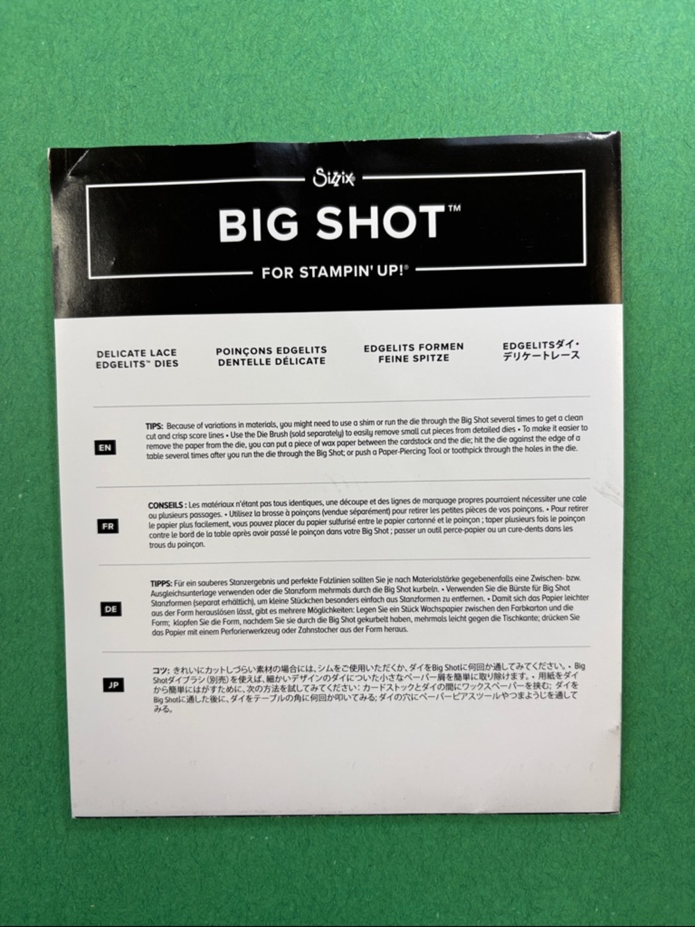 Stampin' Up! Big Shot Delicate Lace Dies - Black and White